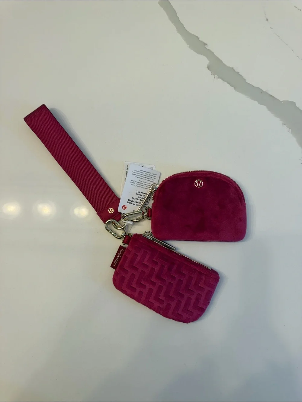 Lululemon Dual Pouch Wristlet L Monogram Velvet